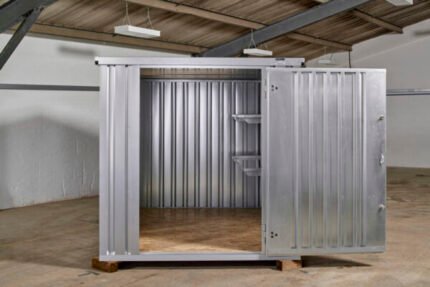 3M X 2.1M Flat Pack Storage Container – Galvanized