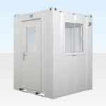 6ft x 6ft Steel Security Guard Hut | 360-Degree Vision Multi-Side Glazing | All-Weather Site Access Office