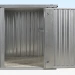2m x 2.1m Modular Flat Pack Container Store – Galvanized Steel, Crane-Liftable High-Security Unit