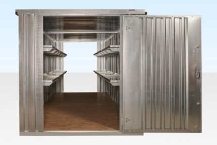 6m x 2.1m Modular End-Linked Flat Pack Container – Galvanized Steel, 5.7m Internal Length Storage