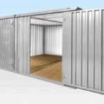 4m x 4.2m Modular Side-Linked Flat Pack Container – Galvanized Steel, 16.8m² Dual-Access Storage