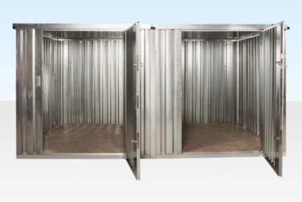 3m x 4.2m Modular Side-Linked Flat Pack Container – Galvanized Steel, 11.3m² Wide-Span Storage