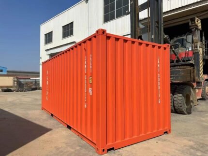 20ft High-Visibility Orange Shipping Container – New ISO Standard Steel Storage Unit