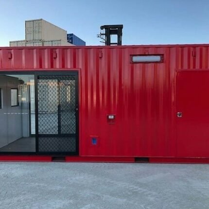 20ft High Cube Control Room Container – Industrial Monitoring Station with Double Sliding Doors & Kitchenette