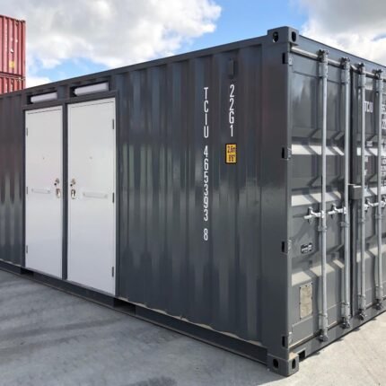 20ft Dual-Suite Portable Office Container – Split Layout with Individual AC, Desks & PA Doors
