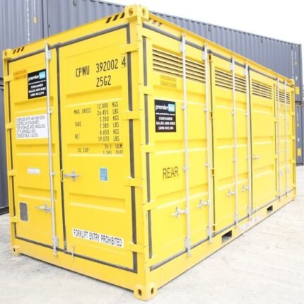 20ft High-Visibility Yellow Shipping Container – New ISO Standard Steel Storage Unit