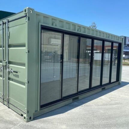 20ft Premium Office Container – Glazed Glass Sliding Door, Full Insulation & Integrated AC